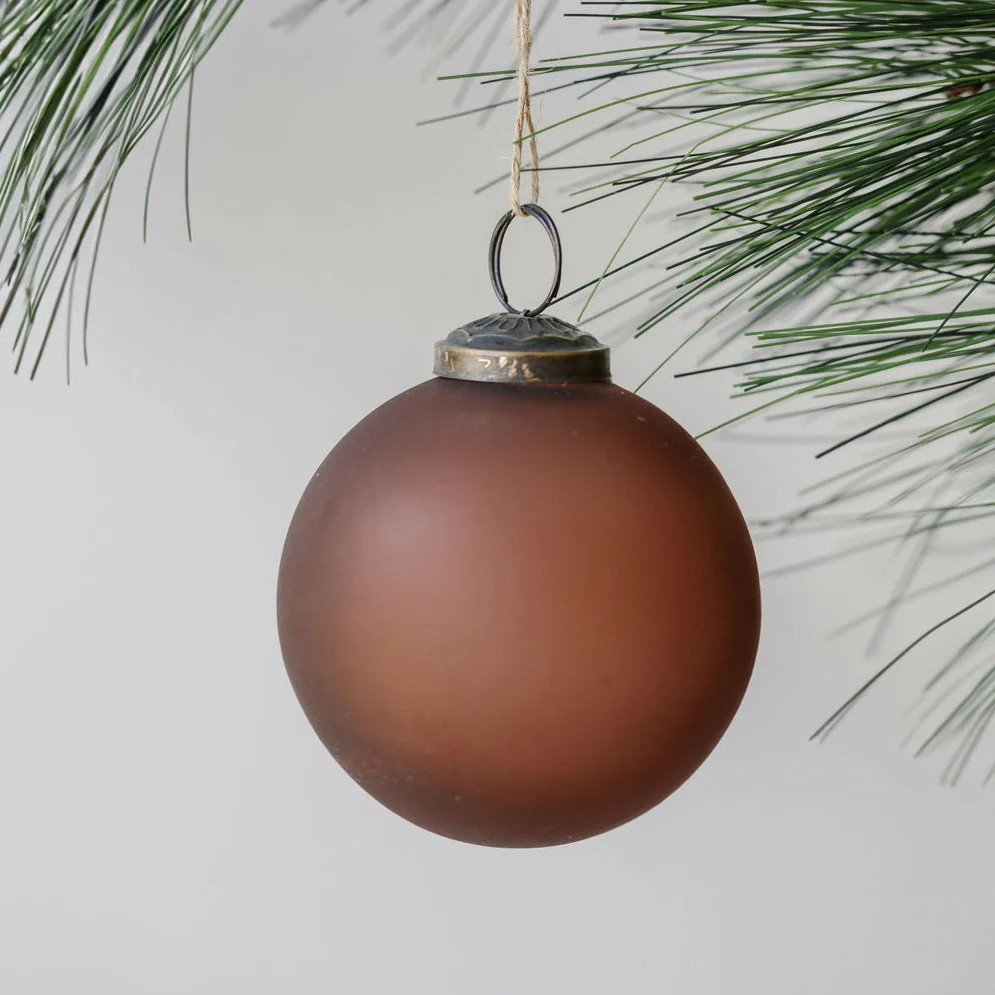 3" Frosted Cinnamon Glass Ornament | CG Hunter