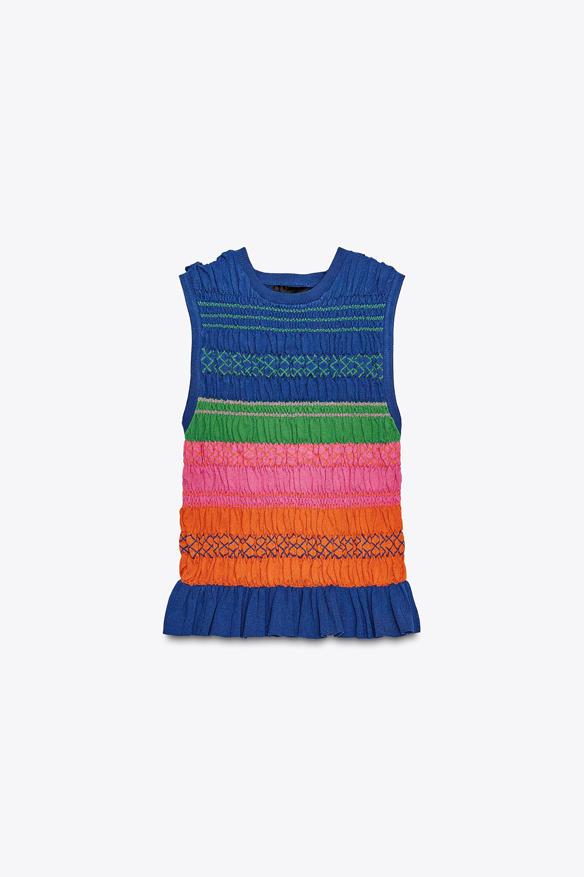 SMOCKED KNIT TOP | Zara US