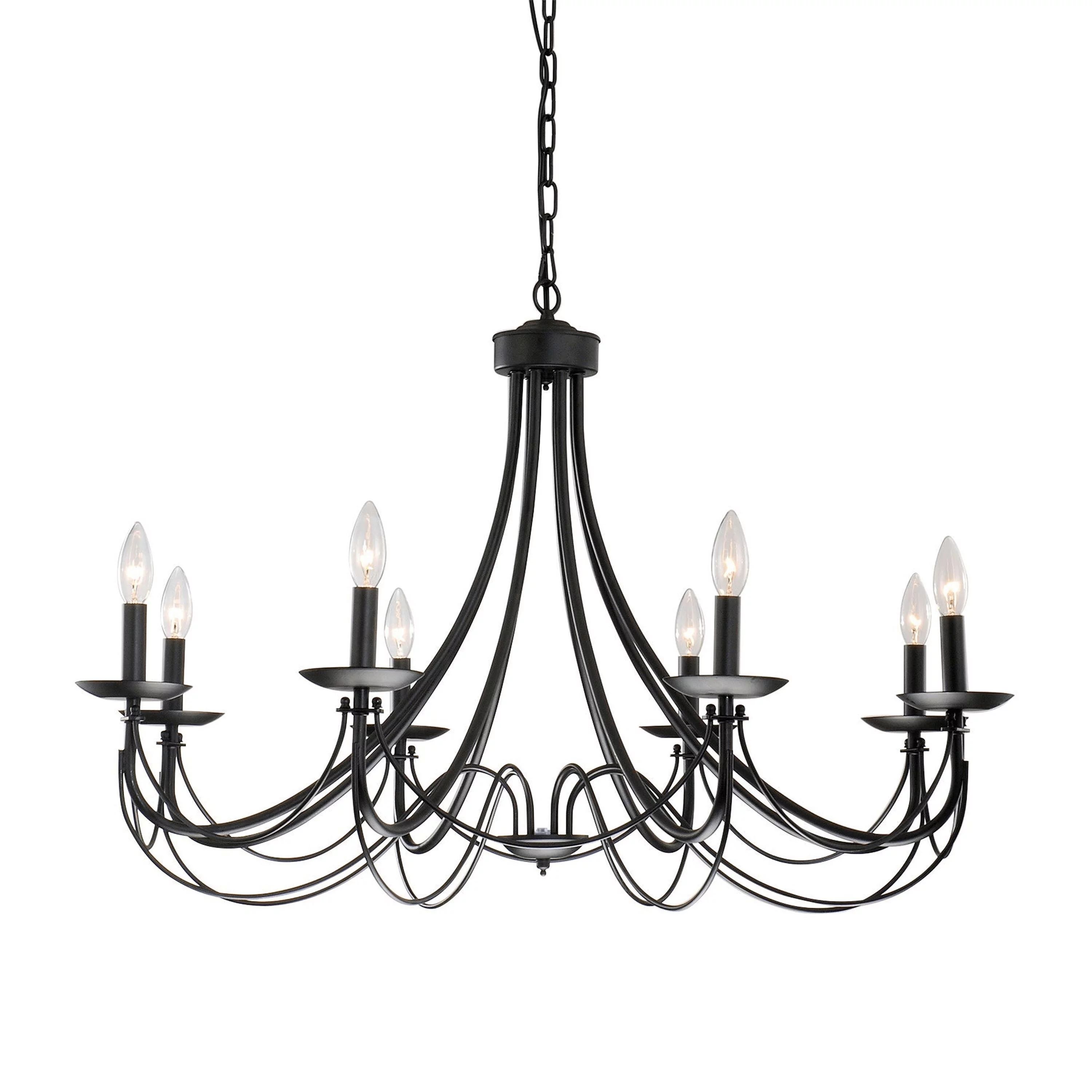 The Lighting Store Micael 8-light Black Iron Chandelier with No Shade | Walmart (US)