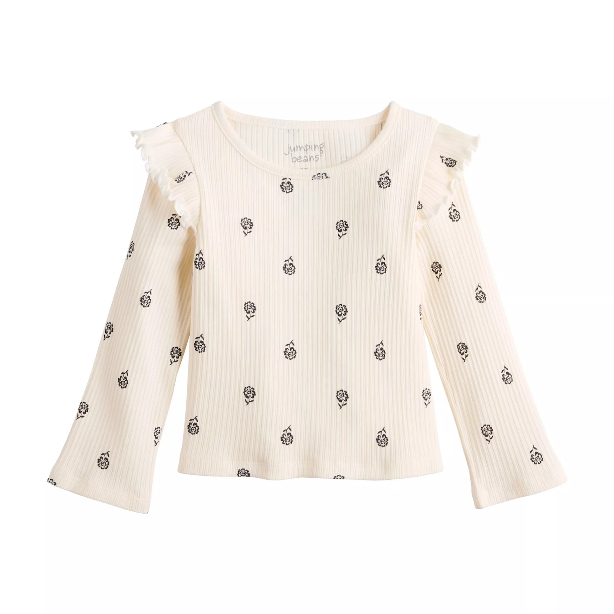 Girls 4-12 Jumping Beans® Ribbed Flutter Sleeve Top | Kohl's