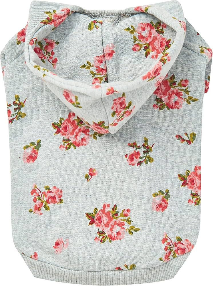Blueberry Pet Spring Scent Inspired Rose Flower Pullover Dog Hooded Sweatshirt in Stylish Grey, B... | Amazon (US)