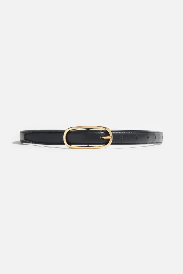 Oval Super Slim Faux Leather Belt | Dynamite Clothing