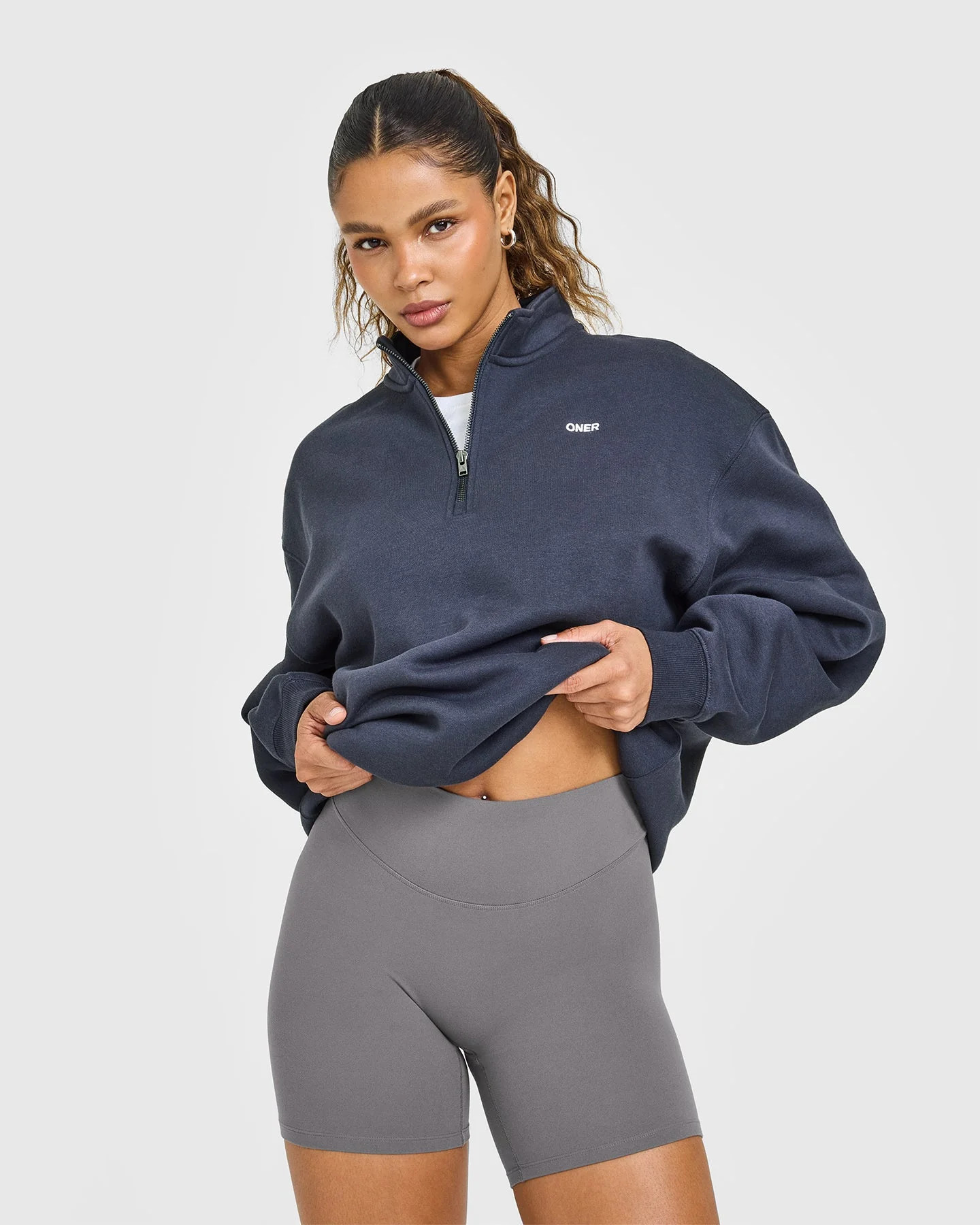 Foundations Oversized 1/4 Zip Sweatshirt 
 True Blue | Oner Active (UK / US)