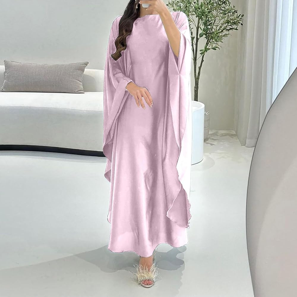 Butterfly Abaya for Women Batwing Sleeve Party Maxi Dress Modest Jalabiya Kabaya Style Arab Robe ... | Amazon (UK)