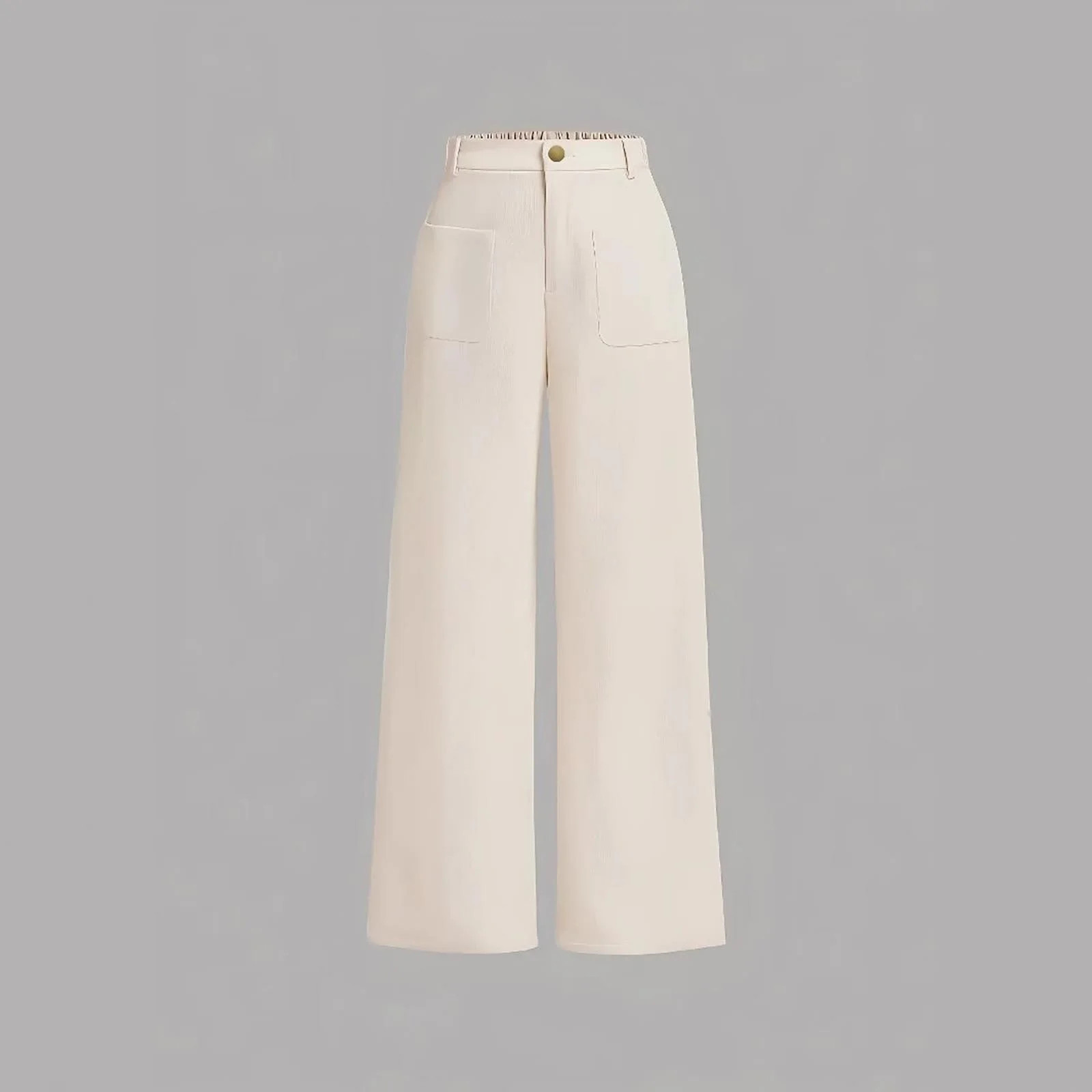 PiGOGI Women's Corduroy Straight Leg Pants - High Waisted Casual Trousers with Pockets, Comfortab... | Walmart (US)