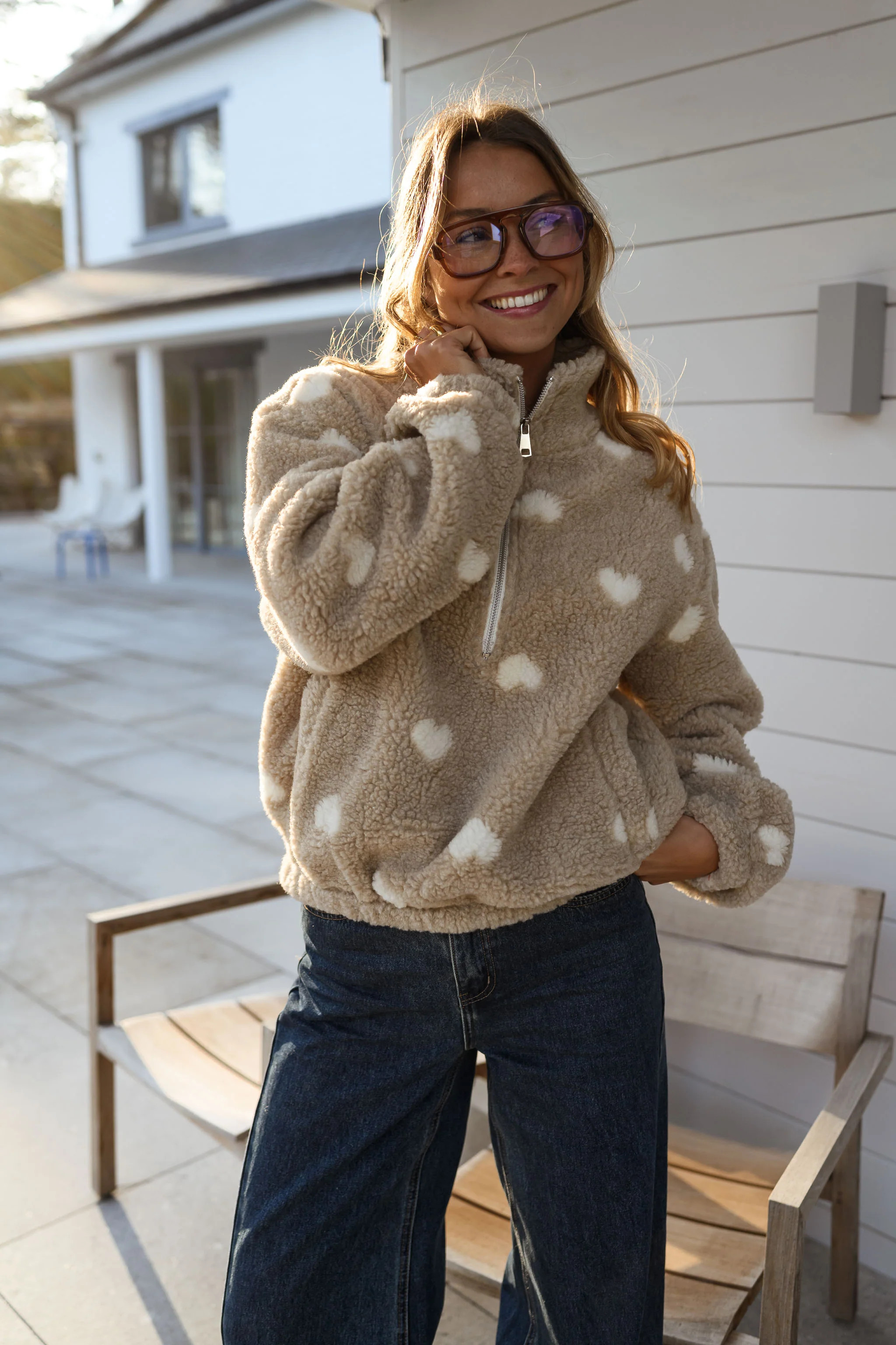 Beige Carmen Fleece Jacket | Easy Clothes