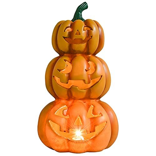 DearHouse 9.8inch Halloween Pumpkin Lights Decorations, Pre-Lit Jack-o-Lantern Halloween Pumpkins Fi | Amazon (US)