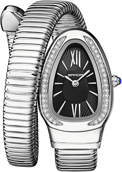 Gosasa Snake Bracelet Watches for Women, Elegant Wrap Around Bangle Wristwatch, Fashion Jewelry S... | Amazon (US)