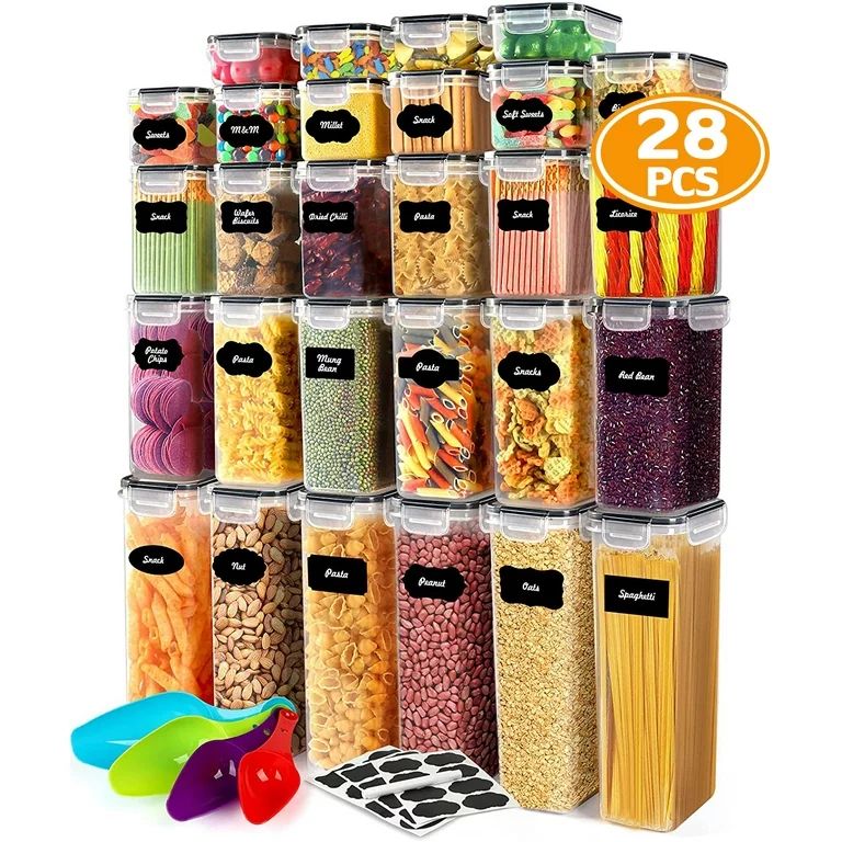 Airtight Food Storage Container Set with Lids, 28 Pcs BPA Free Plastic Food Canisters for Kitchen... | Walmart (US)