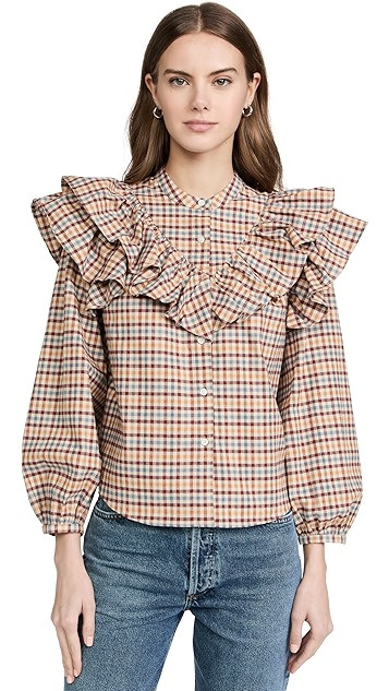 Plaid Ruffle Blouse | Shopbop
