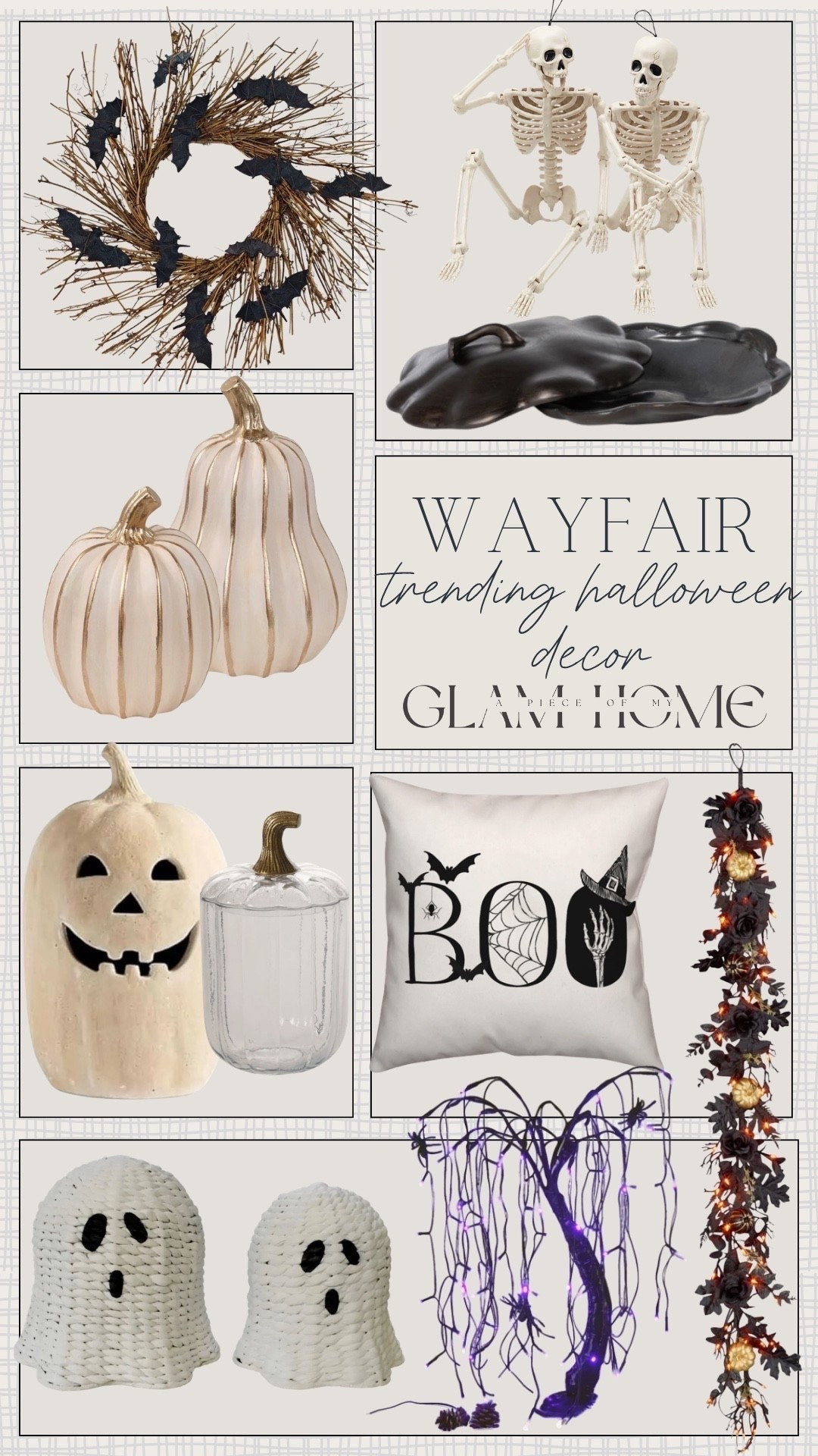 Wayfair Halloween, Halloween decor, spooky home decor, Halloween home, Halloween decorating ideas, haunted house decor, ghost decor, pumpkin decor, black home decor, skeleton decor, witch decor, bats decor, Halloween wreath, Halloween pillows, Halloween doormat, Halloween lights, Halloween lanterns, Halloween outdoor decor, Halloween porch decor, Halloween yard decor, Halloween inflatables, Halloween table decor, Halloween mantel decor, Halloween centerpiece, Halloween party decor, gothic home decor, eerie decor, vintage Halloween, neutral Halloween decor, spooky chic, festive home, seasonal decorating, Halloween entertaining, indoor Halloween decor, outdoor Halloween decor, affordable Halloween decor, trending Halloween, viral Halloween finds, Wayfair home, Halloween inspiration
