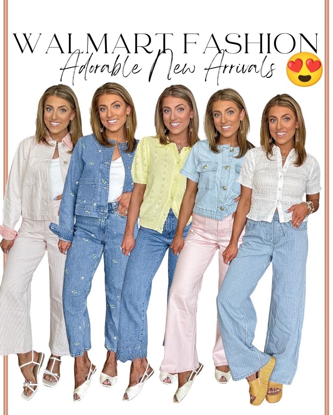 Walmart fashion just keeps getting better and these new arrivals are proof 😍🤍

I cannot get over how GOOD these pieces are!! Think scalloped hems, eyelet details, delicate embroidery, textured denim, feminine cardigans, and the prettiest spring layers… all giving that elevated, boutique-inspired look without the boutique price tag 🙌🏻✨

From embroidered denim dresses and scallop-trim pants to eyelet jackets, lightweight spring sweaters, matching sets, and wide leg denim — every single piece looks so much more expensive than it is. The details are what truly make these special 💙🤍

If you love that classic, feminine, Anthropologie-inspired vibe but want affordable fashion you can actually wear every day (hello mom life + date nights + church + spring events 🌸), you are going to LOVE these.

Everything is head-to-toe Walmart and so many of these styles come in multiple colors and washes! Run true to size and such great quality for the price 👏🏻

Sharing all the links in LTK 🤍

#walmartfashion #walmartnewarrivals #springfashion #affordablefashion #budgetstyle #femininefashion #scallopdetails #eyeletstyle #embroidereddetails #springoutfits #momstyle #elevatedbasics #lookforless #walmartfinds

#LTKPetite #LTKootd