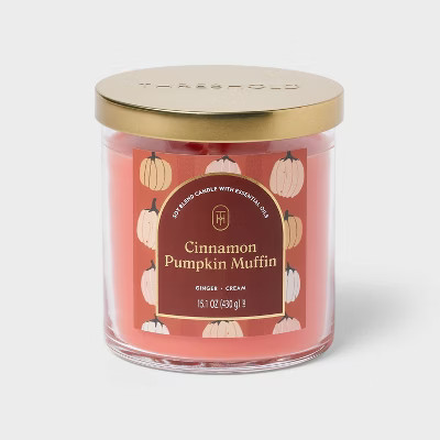 2-Wick 15.1oz Lidded Glass Cinnamon Pumpkin Muffin Jar Candle - Threshold™ | Target