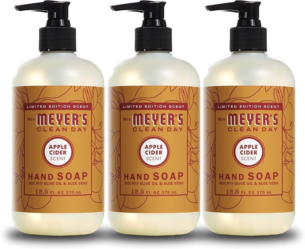 Mrs. Meyer's Hand Soap, Made with Essential Oils, Biodegradable Formula, Limited Edition Apple Ci... | Amazon (US)