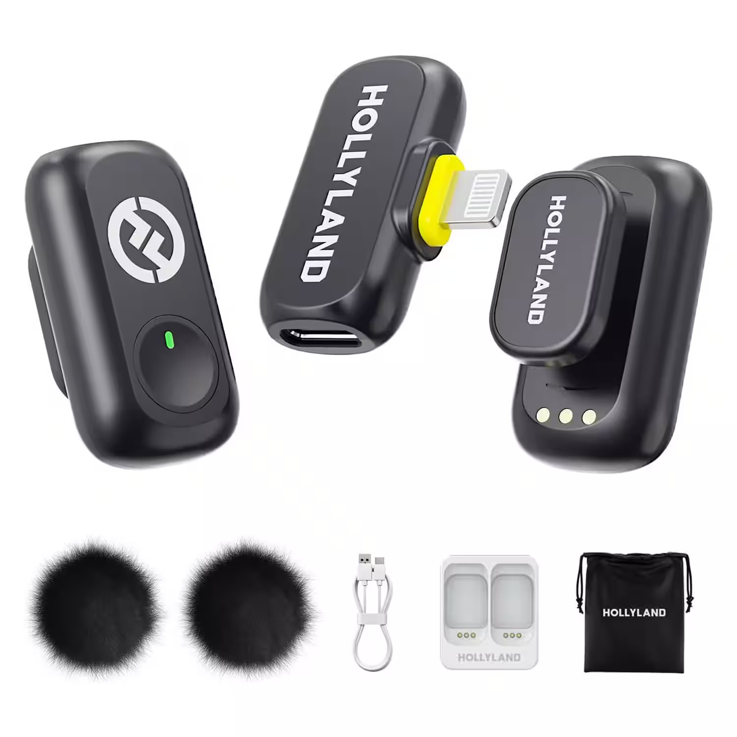 HOLLYLAND - LARK A1 Mini Duo 2-Person Wireless Microphone with Lightning Connector for iOS (Space Gray, 2.4 GHz) - Black | Best Buy U.S.