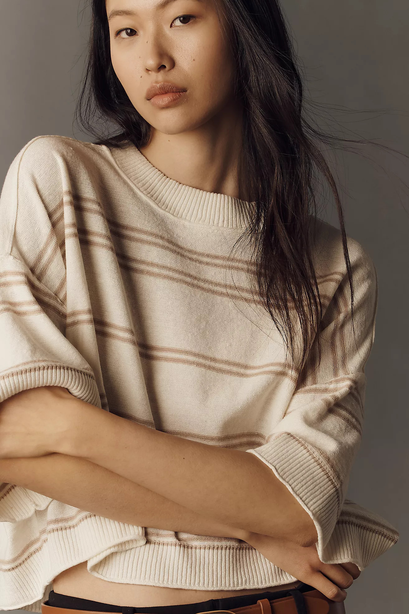 Goldie Crew-Neck Linen Sweater | Anthropologie (US)