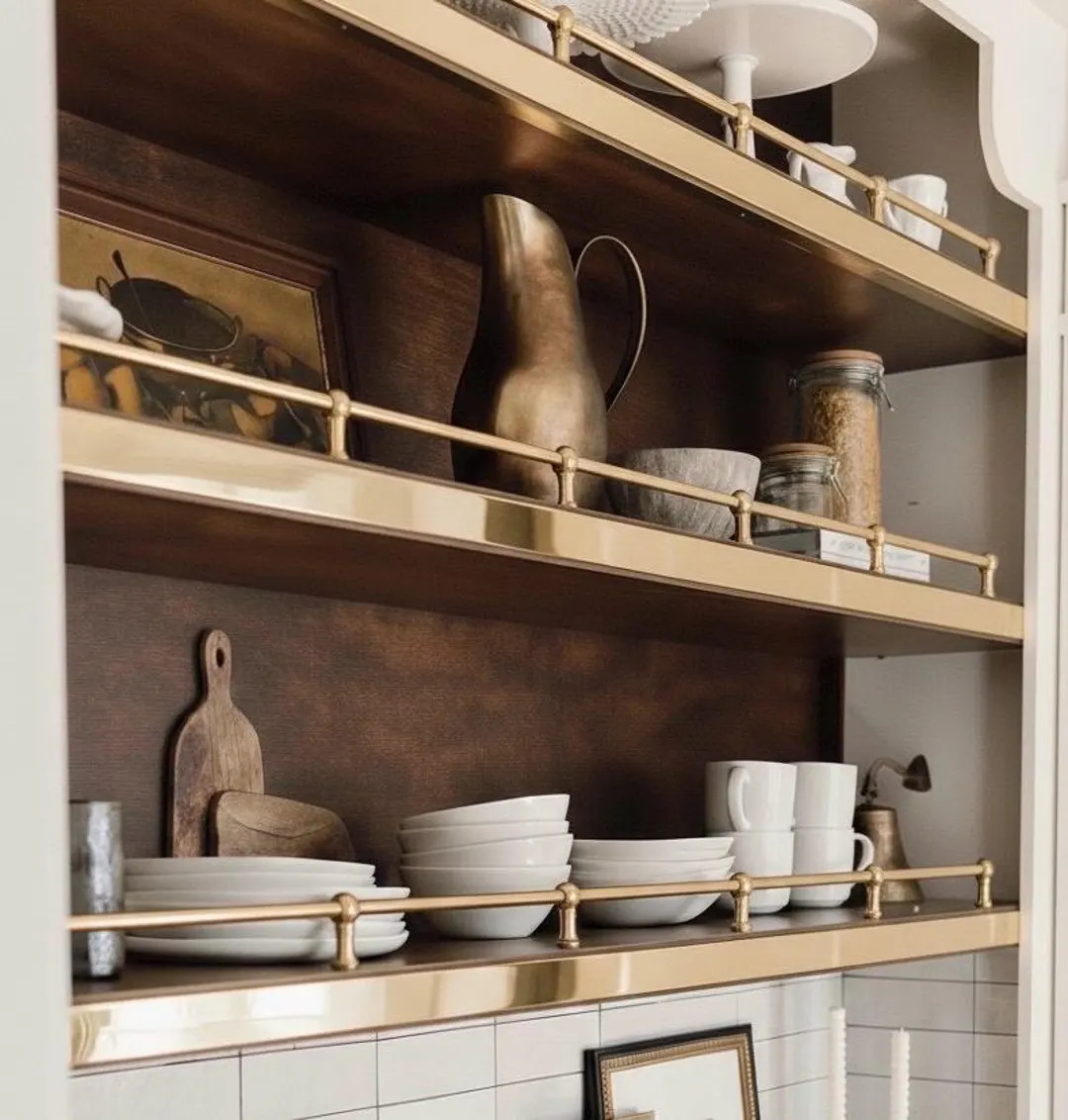 Handmade Brass Gallery Rail with Posts: Antique Desk, Shelf, Cabinet | Etsy (US)