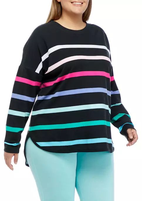 Plus Size Striped Baby Terry T-Shirt | Belk