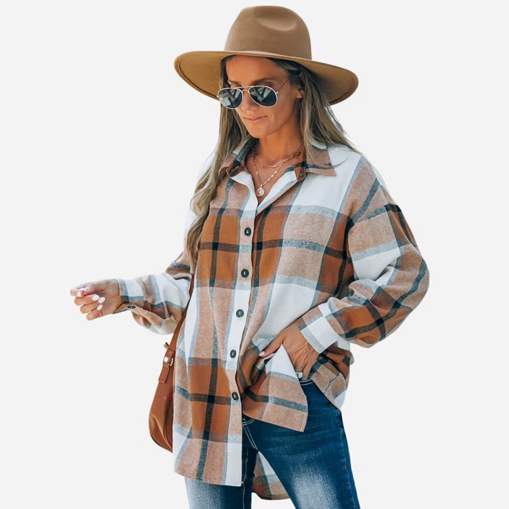 Women's Long Sleeve Plaid Oversized Shirt - Cupshe | Target