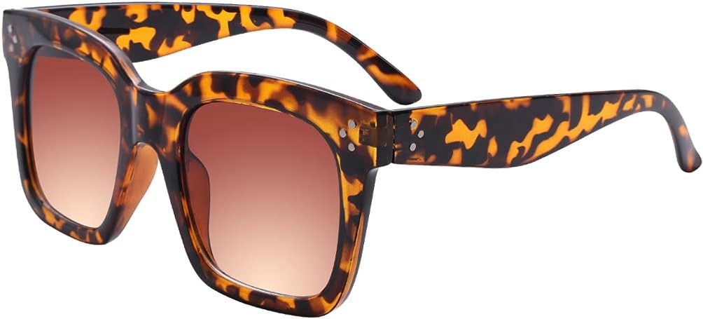 Vintage Women Oversized Sunglasses Designer Luxury Square Shades | Amazon (US)