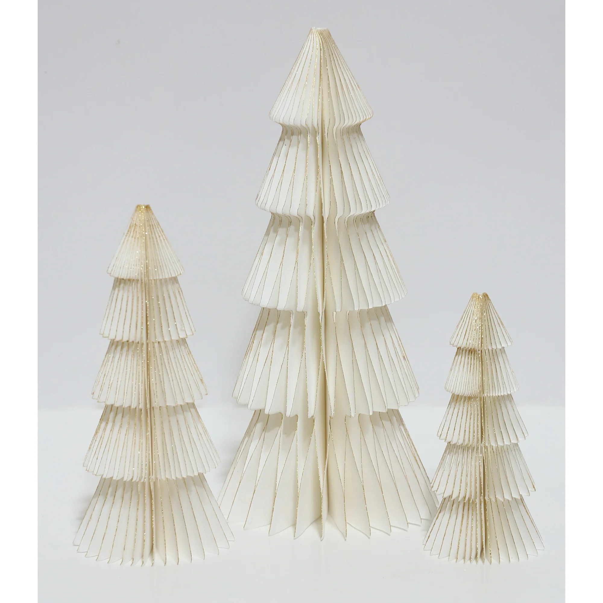 Paper Christmas Tree Tabletop Decorations, White, 3 Count, by Holiday Time | Walmart (US)