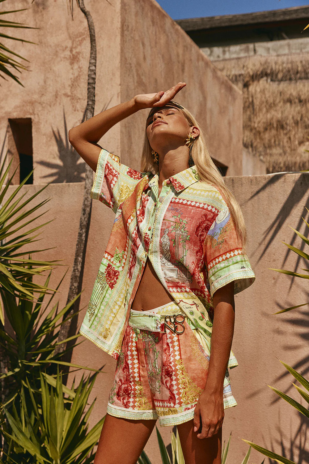 El Jardin Print Button Up Estella Shirt | Sabo Skirt US