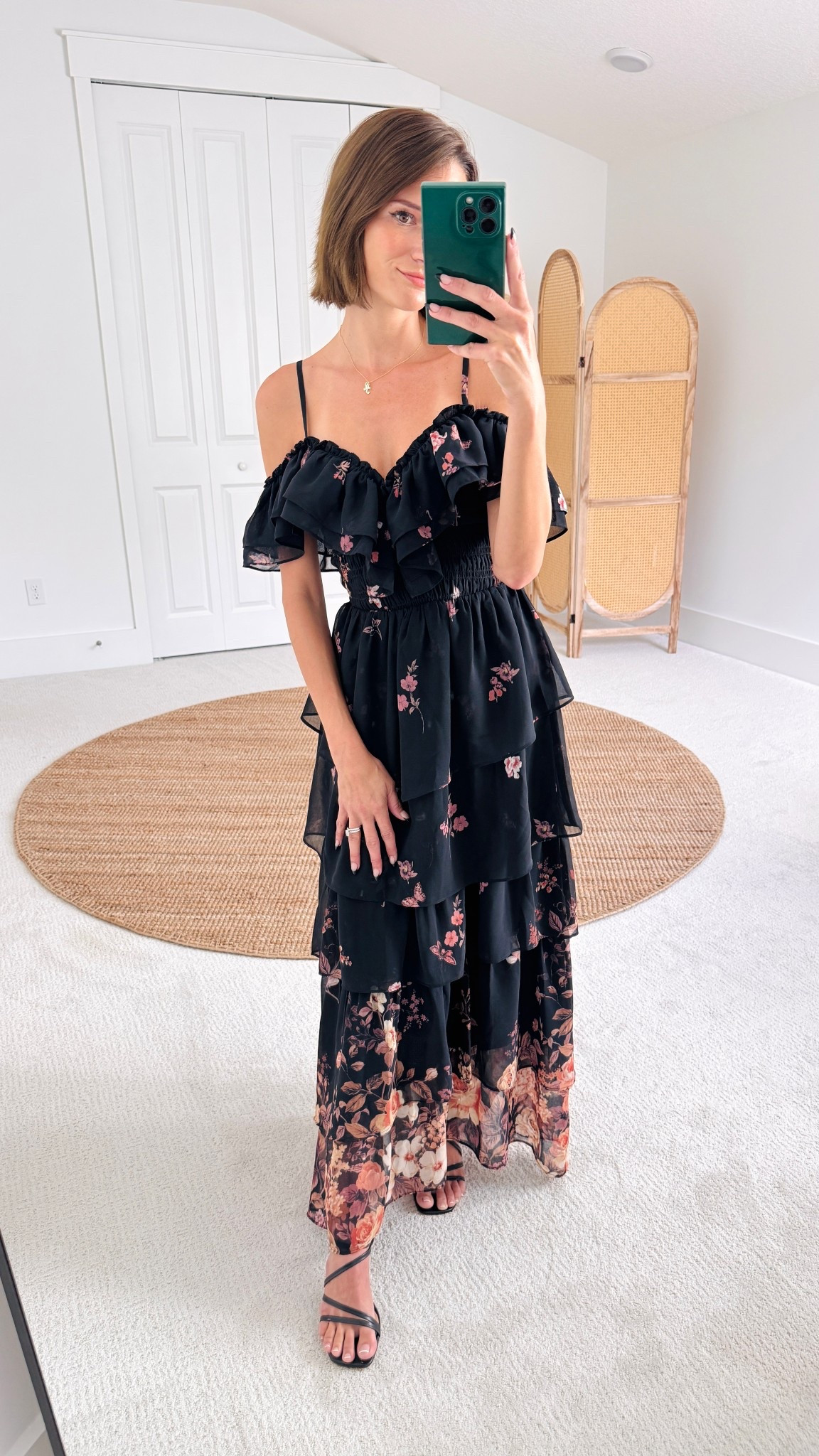 This off-the shoulder maxi just dropped and it is flirty & perfect for fall🪻🍂  I’m a size XS and it fits true  to size with the smocked waist as well as length. #socialite #maxi #nordstrom #ootd 

#LTKBeauty #LTKParties #LTKSeasonal