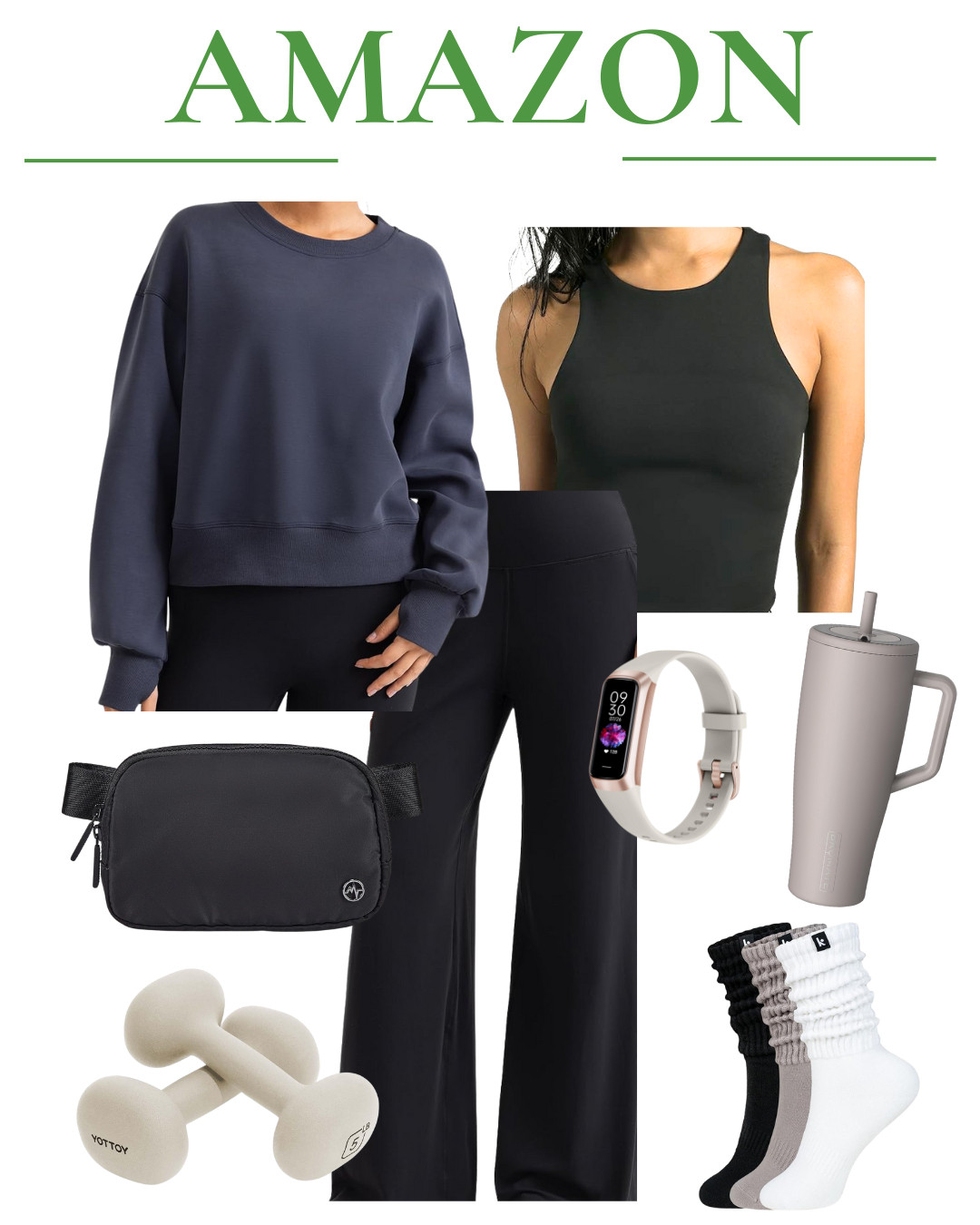 @amazon activewear done right 🤍
Wearing my favorite colorfulkoala wide leg yoga pants with their contour tank and sweatshirt — soft, supportive, and perfect for real life (not just workouts). Finished with all my favorite @amazon finds I use daily. Everything linked 

#amazon #athleisure #pilatesgear 

 

#LTKootd #LTKfitnessgoals #LTKmomlife