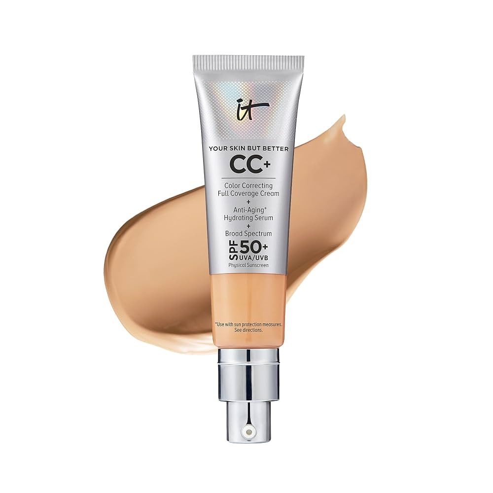 IT Cosmetics CC+ Cream - Full-Coverage Foundation With SPF 50, Color Corrector & Anti-Aging Serum... | Amazon (US)