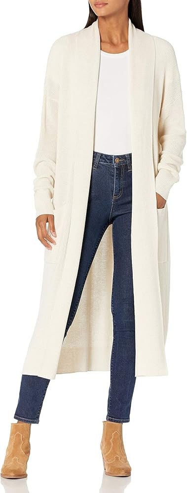 Cable Stitch Women's Open Placket Long Cardigan - Open Front Long Sleeve Sweater Coat with Pocket... | Amazon (US)