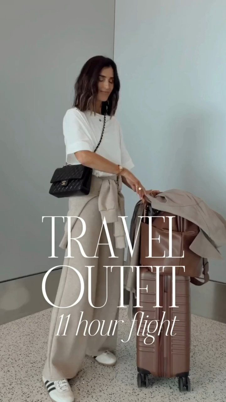 Travel outfit for an 11+ flight to Japan ✈️ I’m just shy of 5-7” wearing the size small seaters ans XS pants in the color Dune Heather and XS tee. #stylinbyaylin #aylin #travel #Spanx 

 #LTKootd #LTKSeasonal #LTKTravel