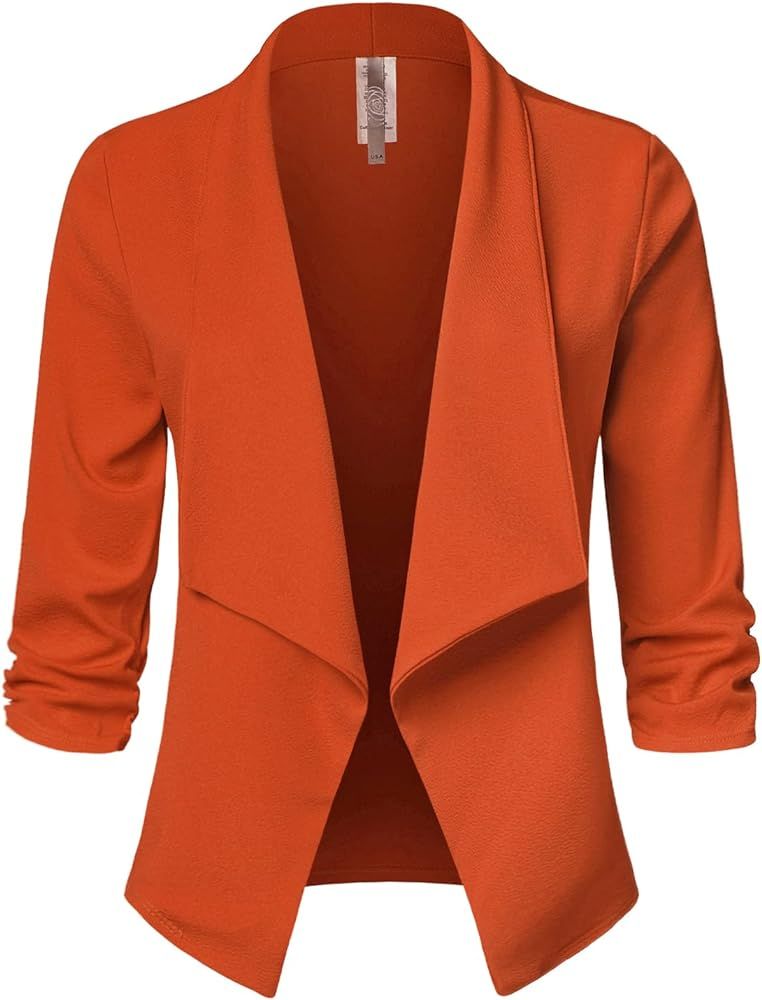 JSCEND Women's Casual 3/4 Sleeve Office Work Open Front Blazer Cardigan Jacket (S-3XL) | Amazon (US)