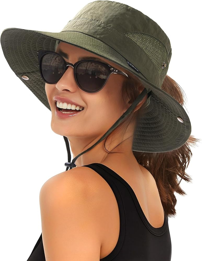 FURTALK Womens Sun Hat with Ponytail Hole Beach Hiking Summer Wide Brim UPF 80+ Outdoor Protectio... | Amazon (US)