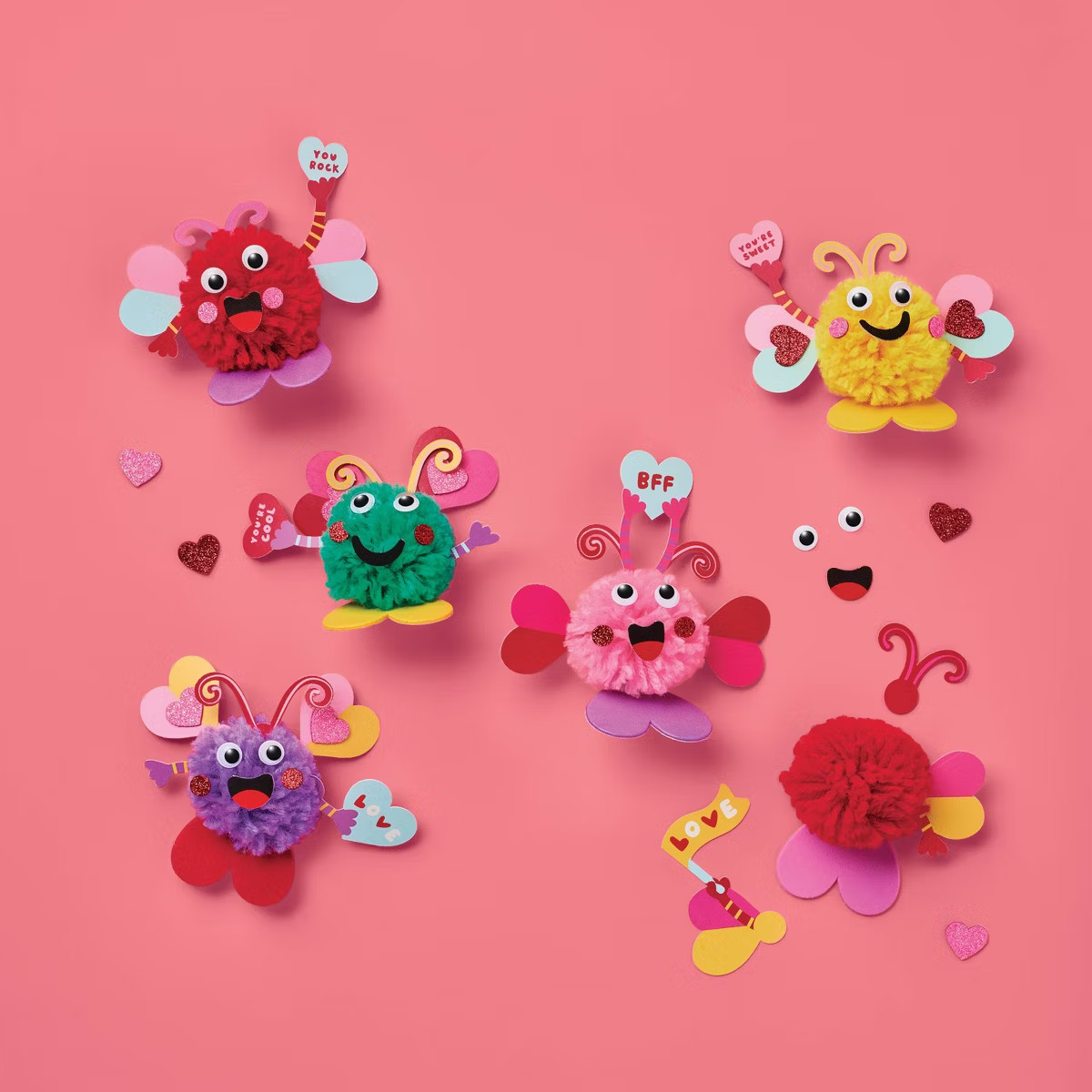Valentine's Craft Love Bug Poms Kit - Mondo Llama™ | Target