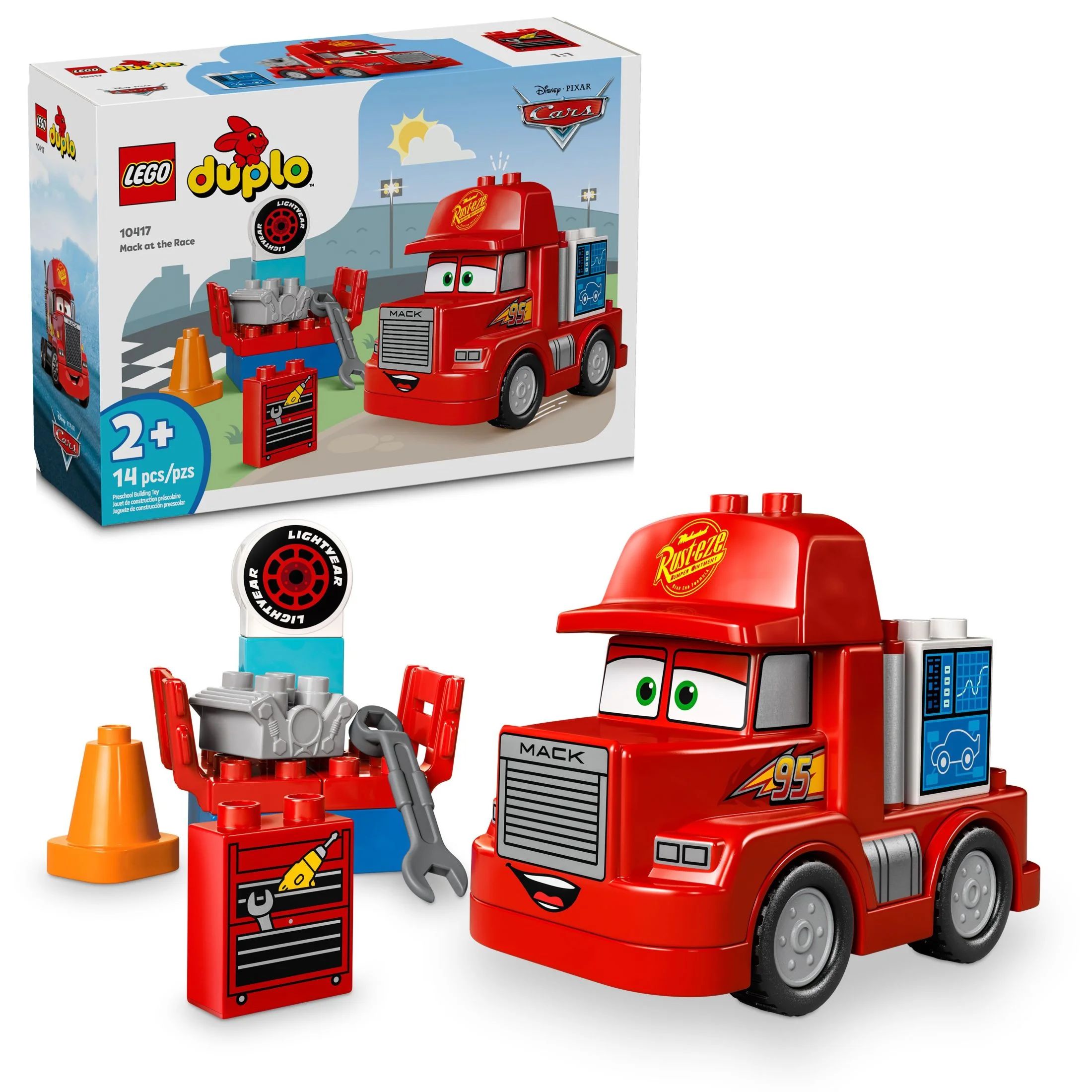 LEGO DUPLO Disney and Pixar’s Cars Mack at the Race Building Set, Toy for Toddler Boys and Girl... | Walmart (US)