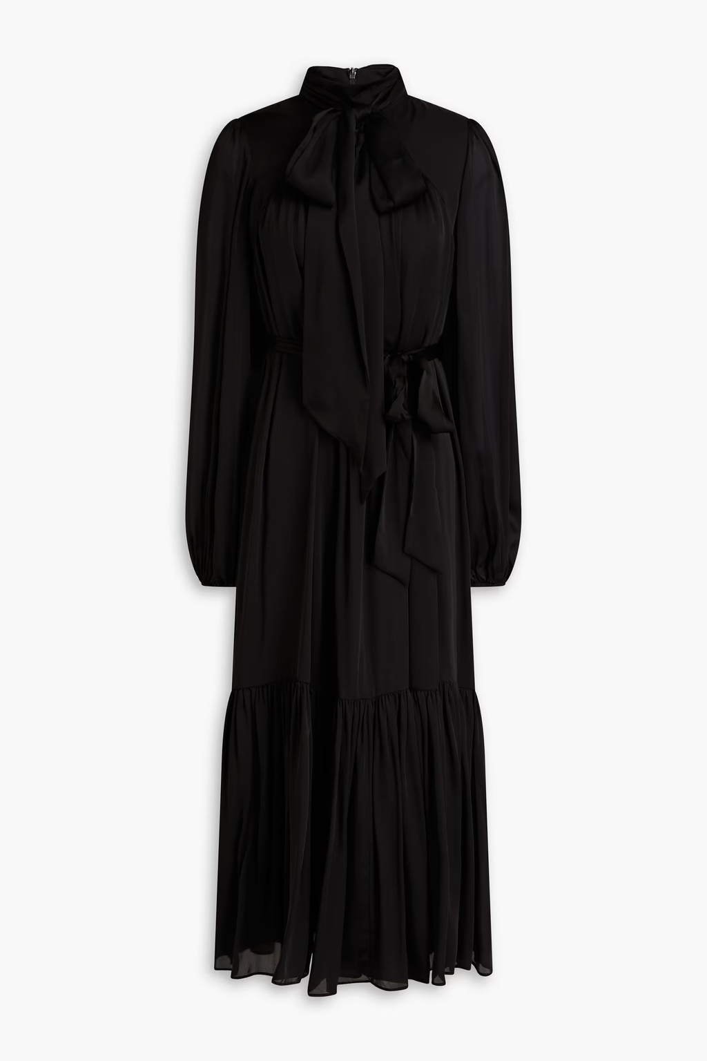 Black Belted silk-satin midi dress | ZIMMERMANN | THE OUTNET | The Outnet (UK and Europe)