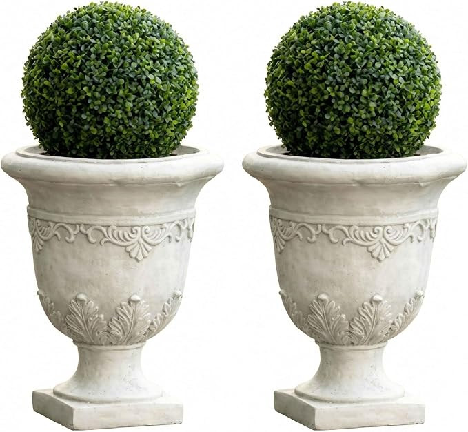 20" Italian Style Urn Planter with Drainage for Outdoor - Antique White | Amazon (US)
