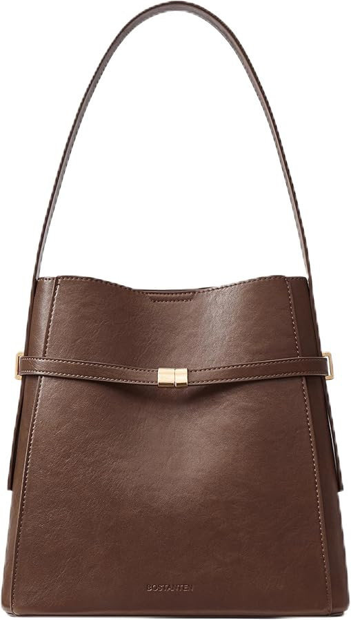 BOSTANTEN Bucket Bag Soft Vegan Leather Purses for Women Trendy Shoulder Handbags with Separate P... | Amazon (US)