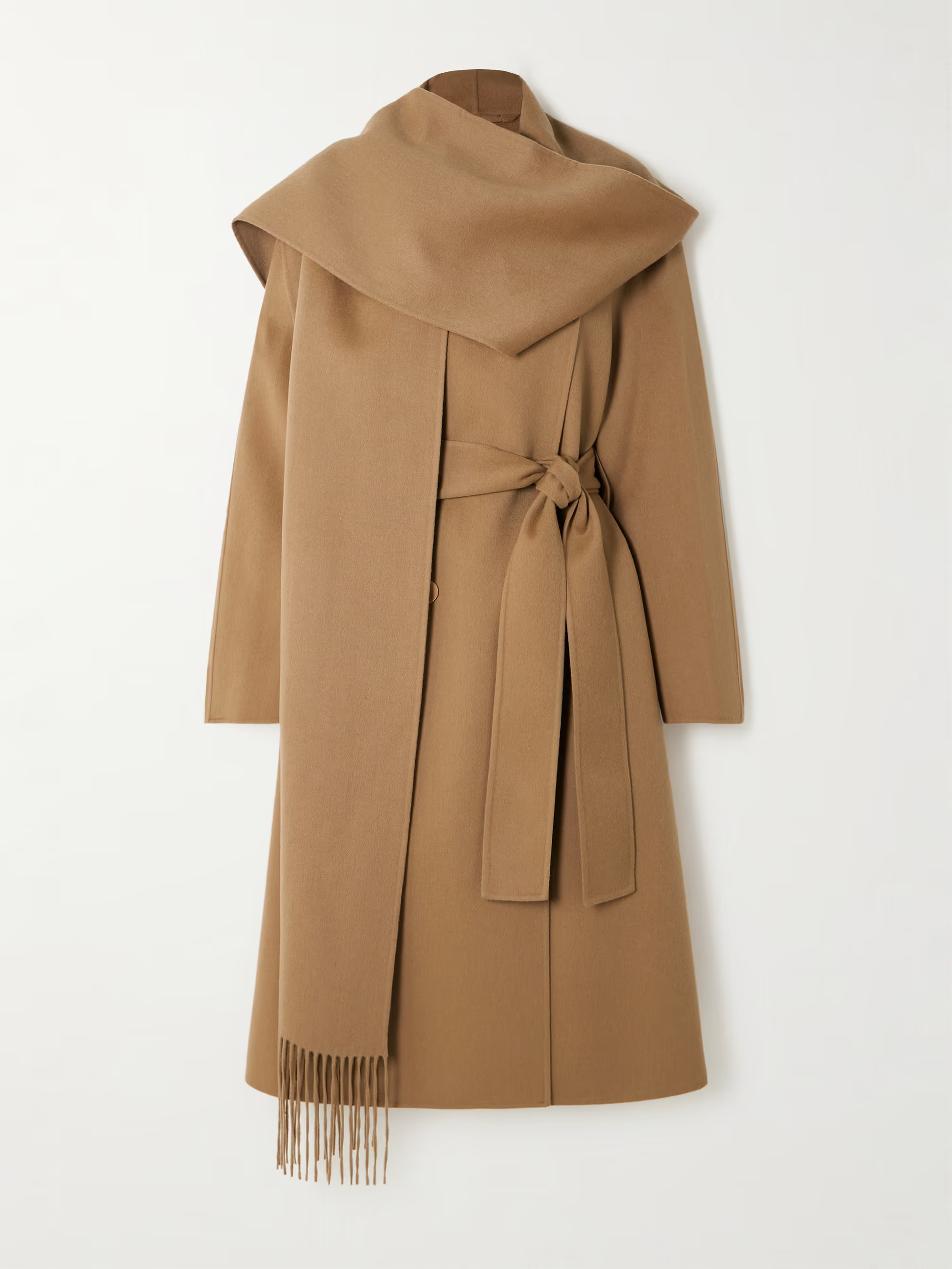 Lepage fringed scarf-detailed double-breasted wool and silk-blend coat | NET-A-PORTER (UK & EU)