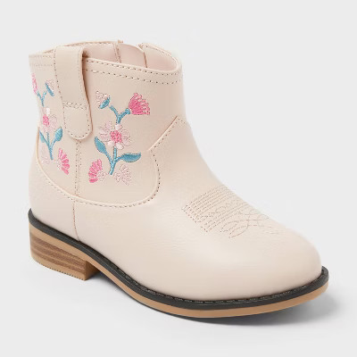 Toddler Whitley Embroidered Western Boots - Cat & Jack™ Blush | Target
