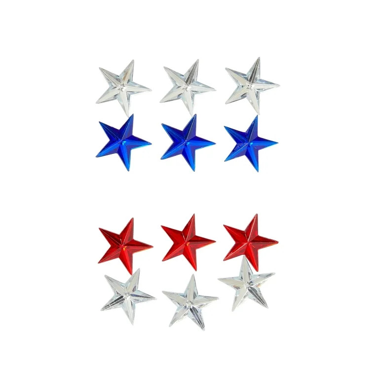 Hello Hobby Accessories Adhesive Stars Red White and Blue, 12 piece | Walmart (US)