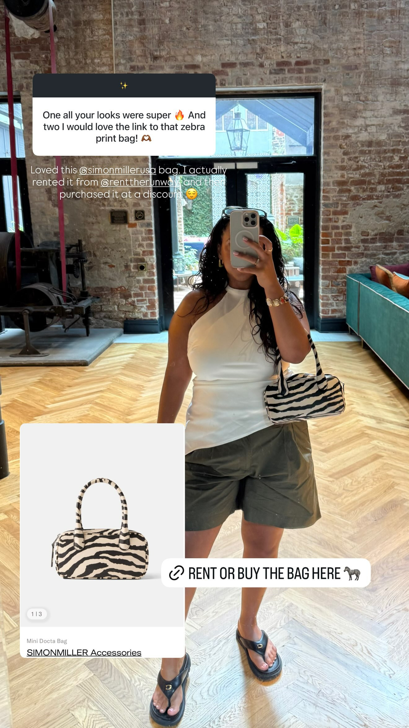 Loved this @simonmillerusa bag. I actually rented it from @renttherunway  and then purchased it at a discount 😌 

 #LTKootd #LTKMidsize #LTKBeauty