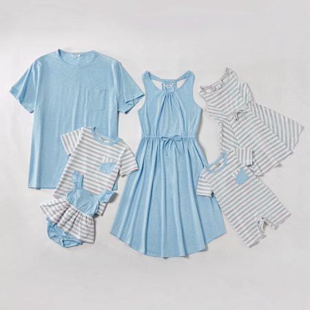 PaPat Blue Mosaic Family Matching Stripe Cotton Tank Dresses - Rompers - Tops | Walmart (US)
