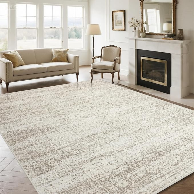Washable Rugs 9x12 Area Rugs for Living Room,Rugs for Bedroom, Large Carpets,Ultra Soft Faux Wool... | Amazon (US)