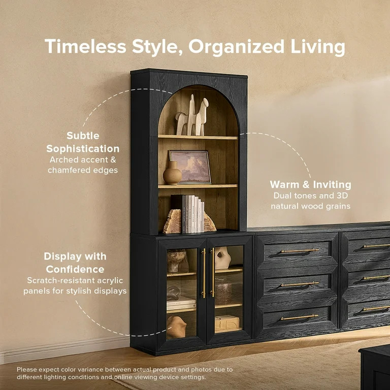 Mopio Blake Storage Cabinet with Hutch, Sideboard Buffet Cabinet with Storage, Kitchen Pantry Cab... | Walmart (US)