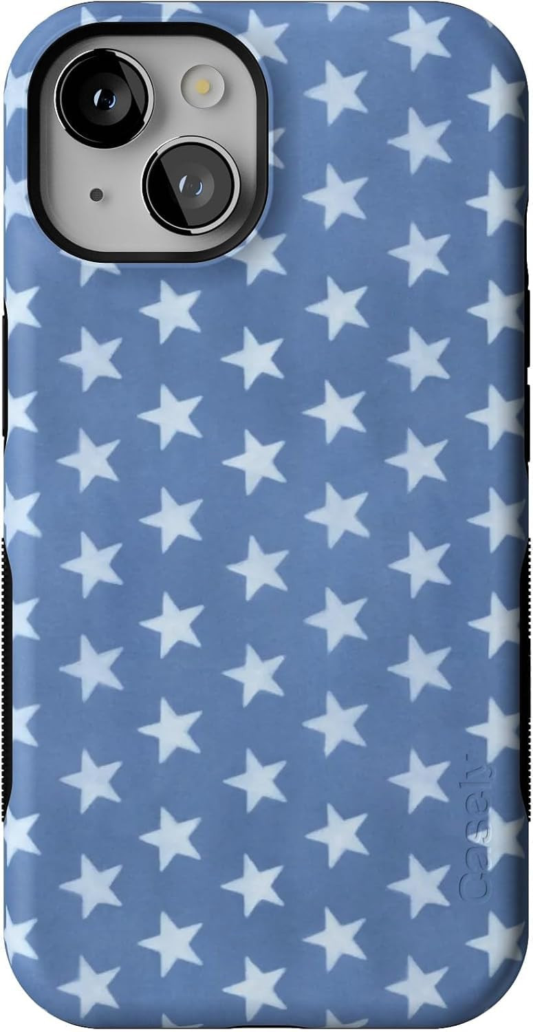Casely iPhone 14 Case | Coastal Blues | Denim Stars | Compatible with MagSafe | Bold Protective D... | Amazon (US)