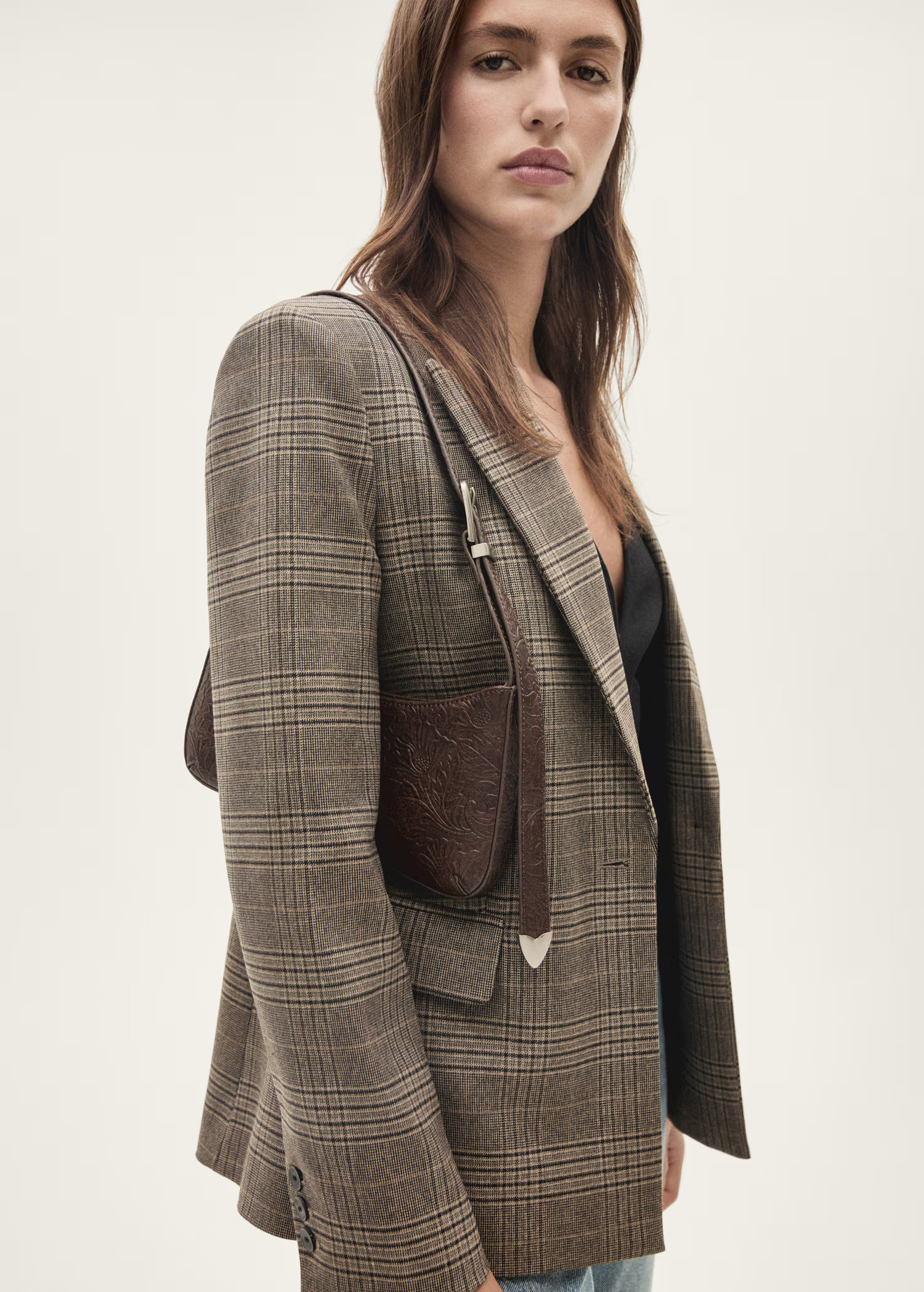 Checked blazer with pockets - Women | MANGO USA | Mango (US/MX/AU)