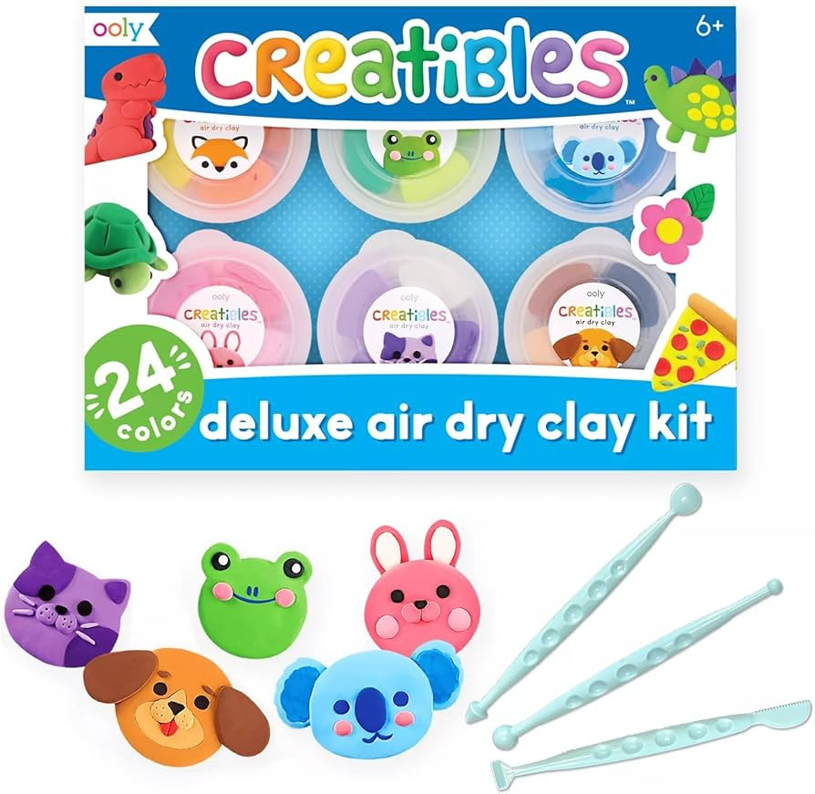 Ooly Creatibles, Easter Activities for Kids, 24 Colors Air Dry Clay Kit for Craft, Modeling Clay ... | Amazon (US)