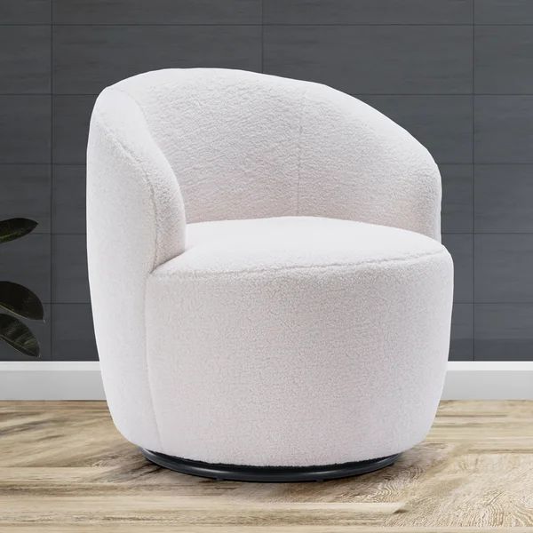 25.6" W Polyester Swivel Barrel Chair | Wayfair Professional
