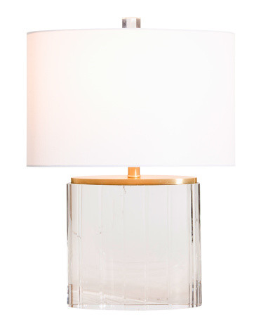 Tahari 23in Oval Shade Etched Crystal Table Lamp | TJ Maxx